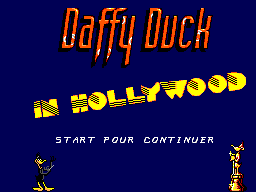 Daffy Duck in Hollywood title screen for Sega Master System